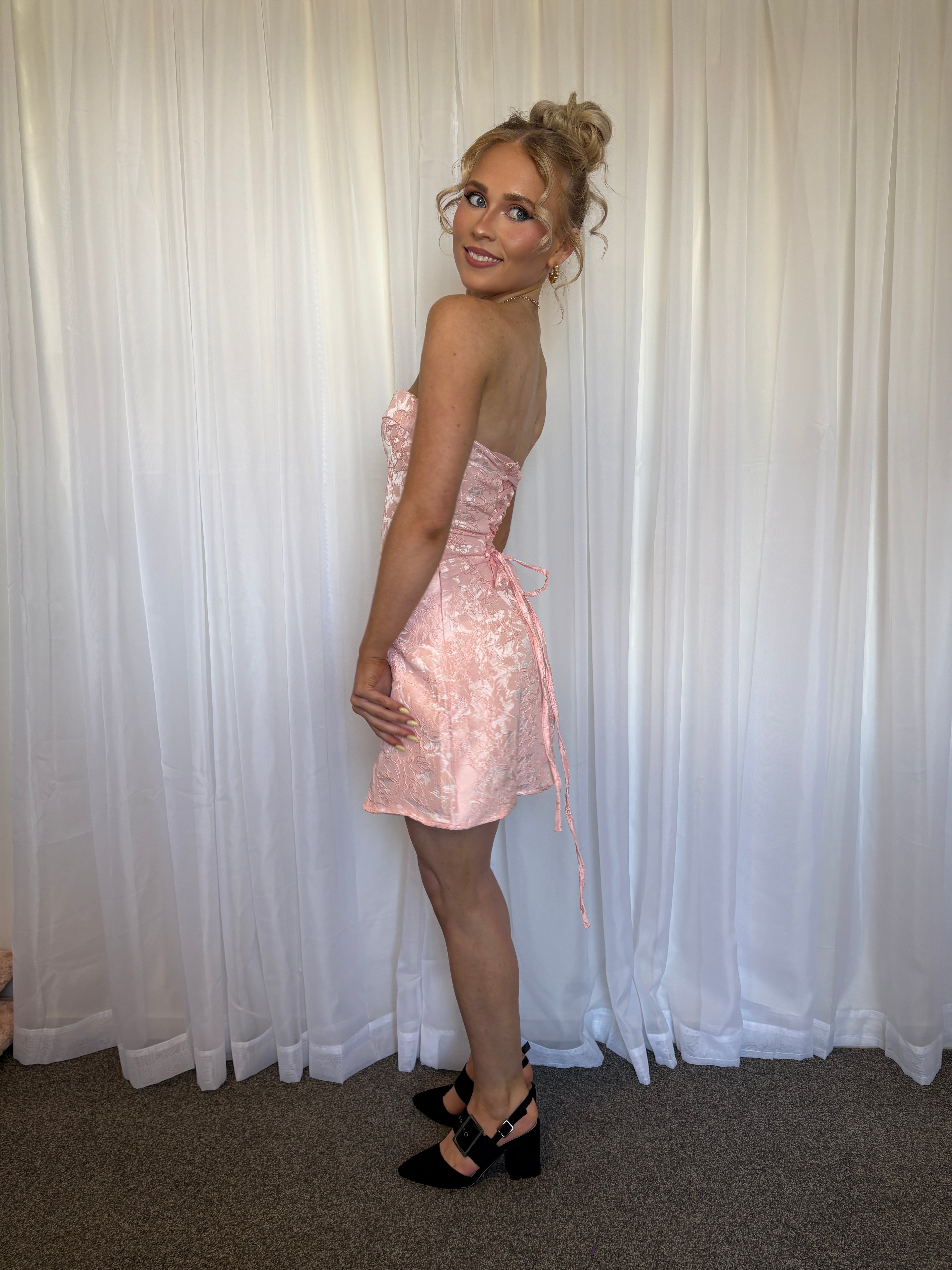 So Stylish Mini Dress - Pink Size 8