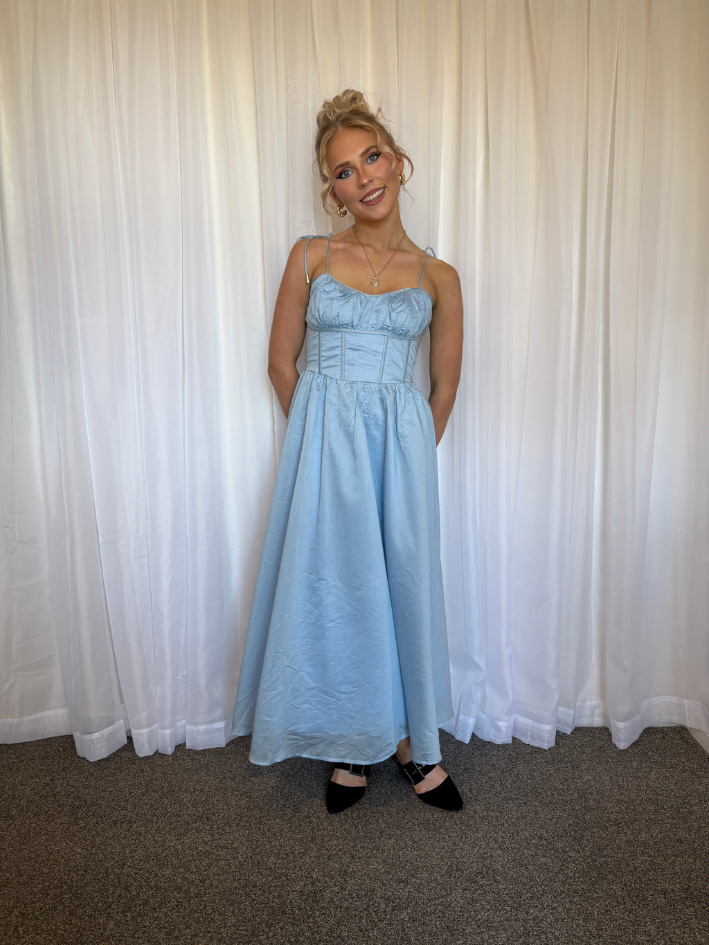 Dolores Midi Dress - Blue Size 10