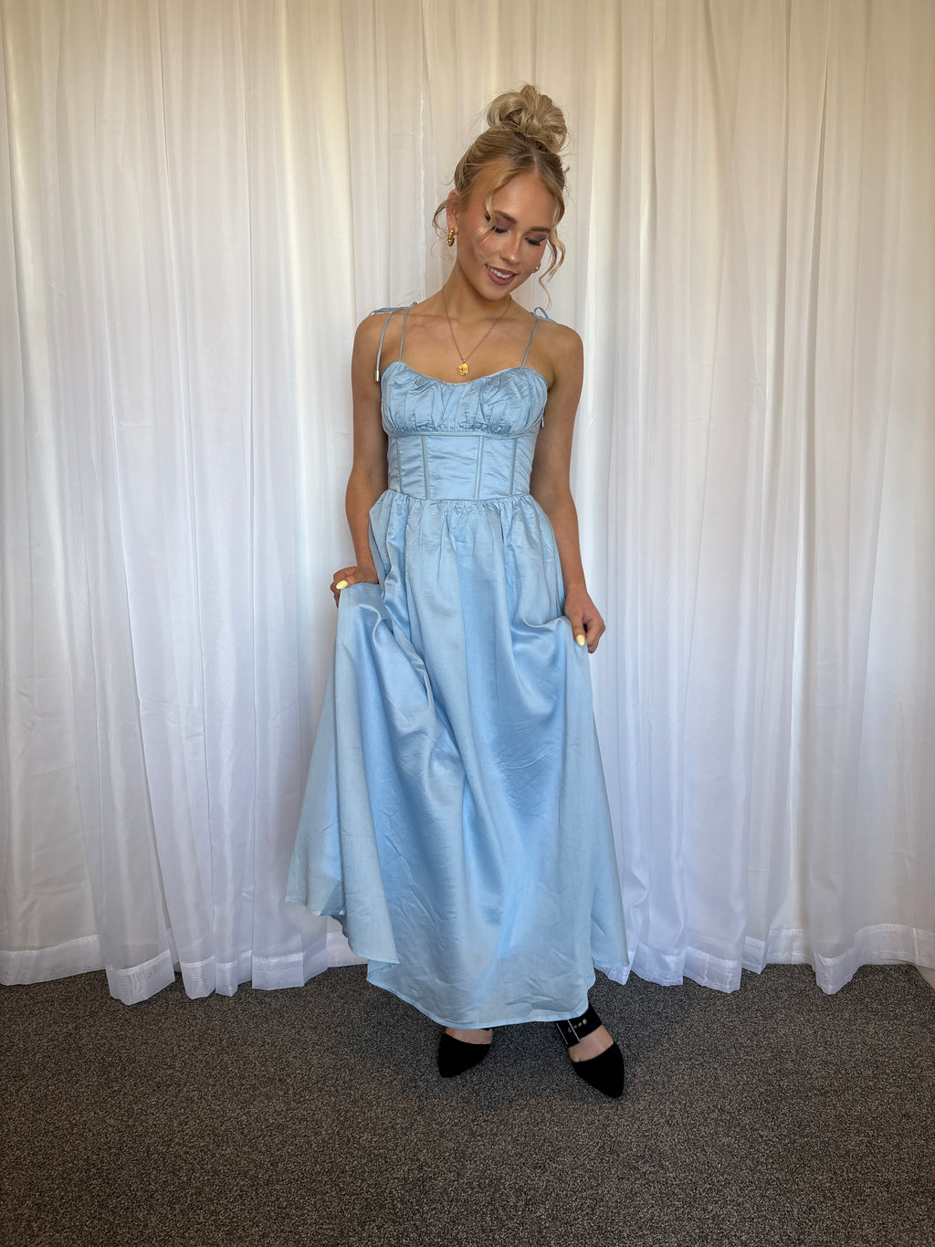 Dolores Midi Dress - Blue Size 10