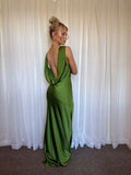 Meshki - Nadia Maxi Satin Dress - Emerald Size Small
