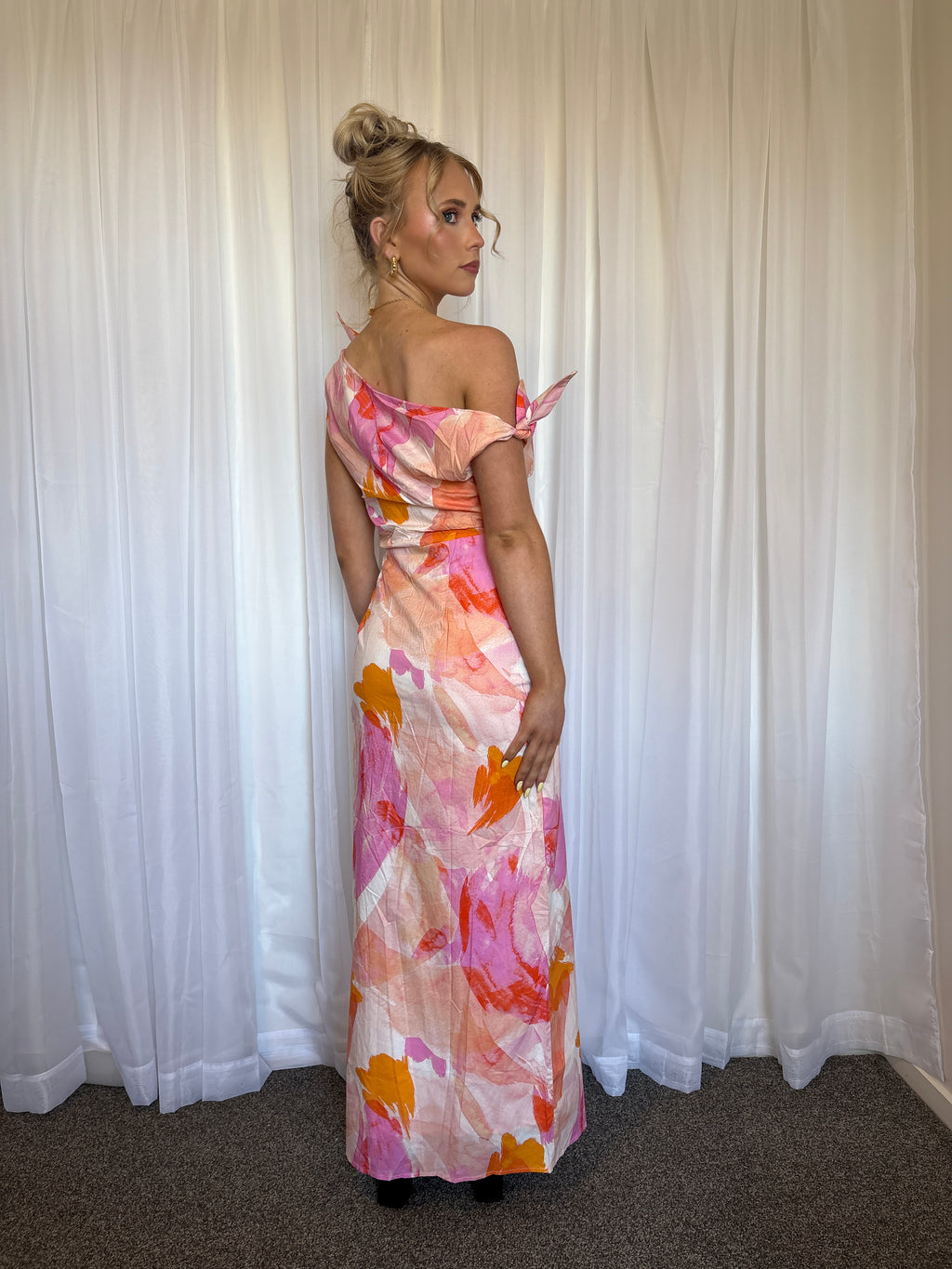 Cincinnati Midi Dress - Pink Blur Floral Size 6