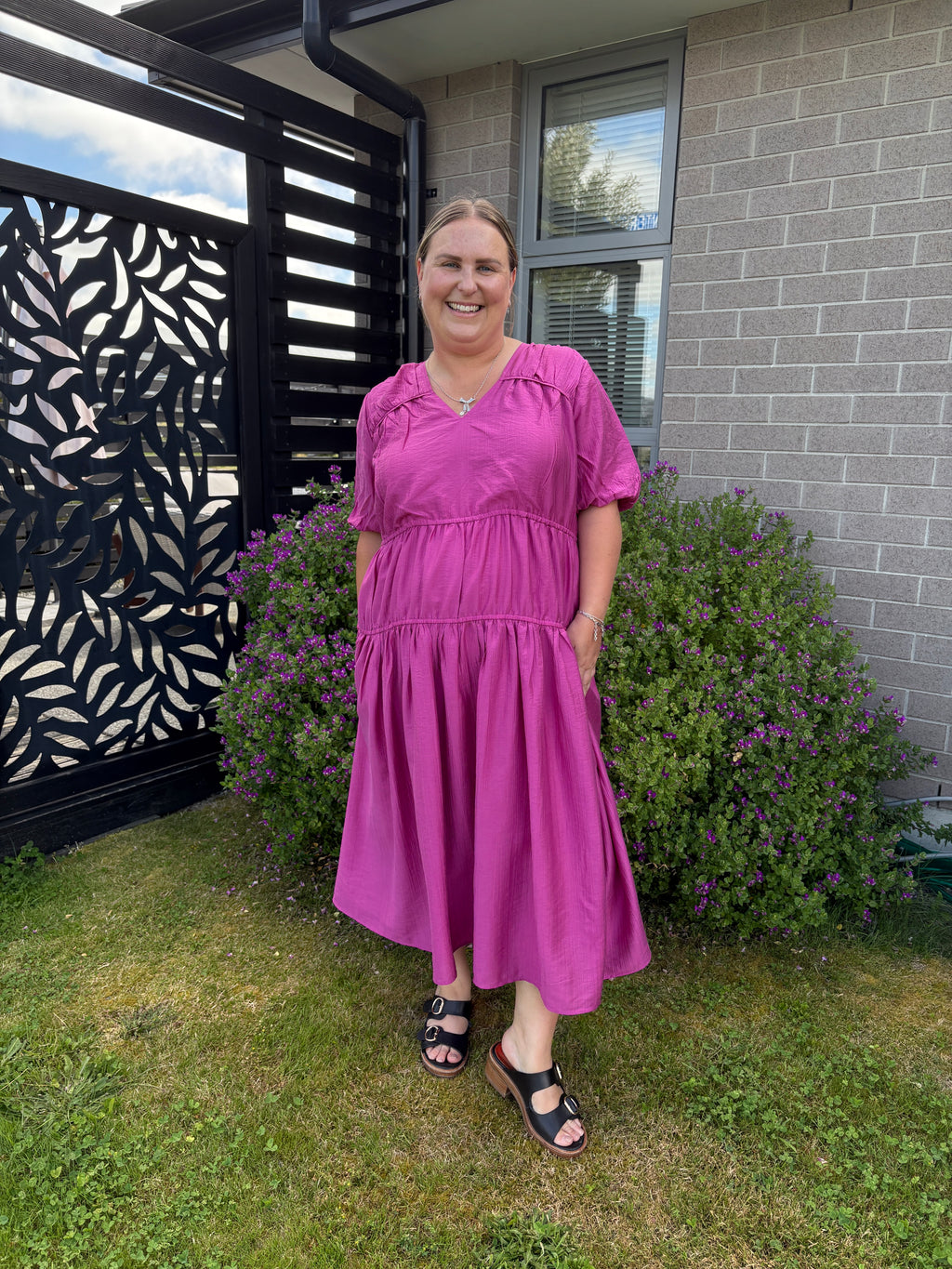 Gloss by Shine On - Briony Tiered Dress (Pink) - Size 14